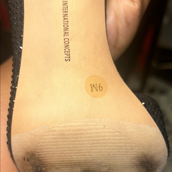 INC International Concepts Black Glittery Pointed-Toe Pumps - Picture 2 of 3